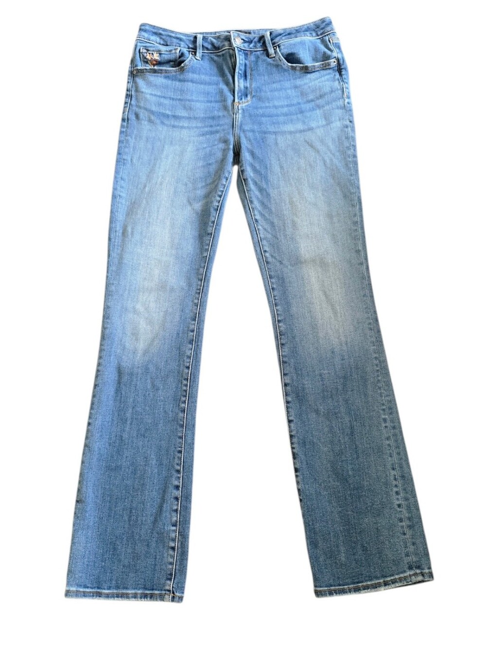 DRIFTWOOD Kelly Embroidered Flower Pockets Bootcut Denim Jeans Size 30